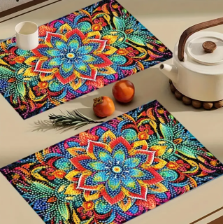 Preview: Diamond Painting 2er-Set Mandala Tischset